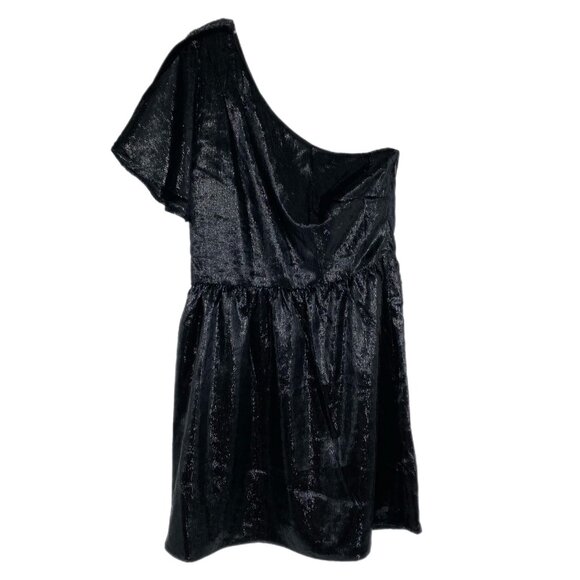 7 For All Mankind Dresses & Skirts - 7 For All Mankind Black Shimmery One Shoulder Mini Dress | Size S